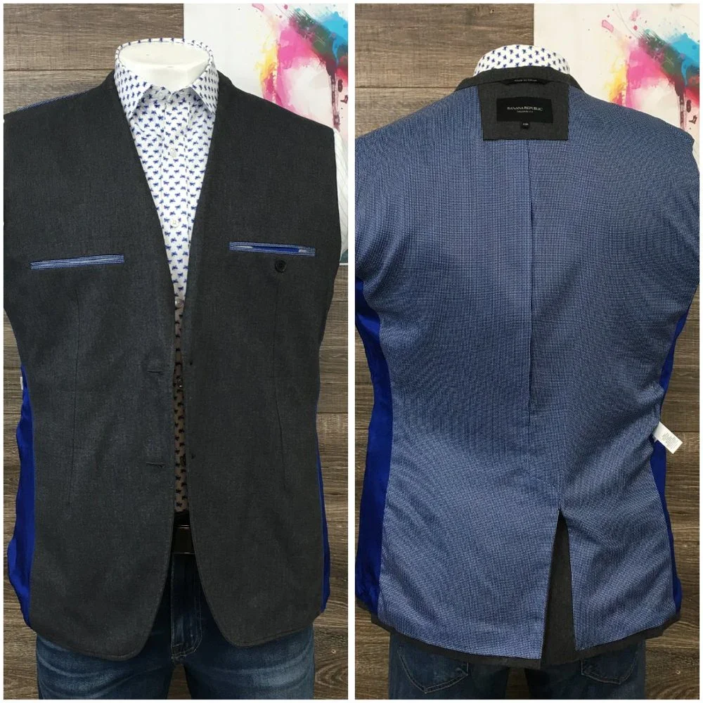 Banana Republic Charcoal Gray Tailored Fit Blazer